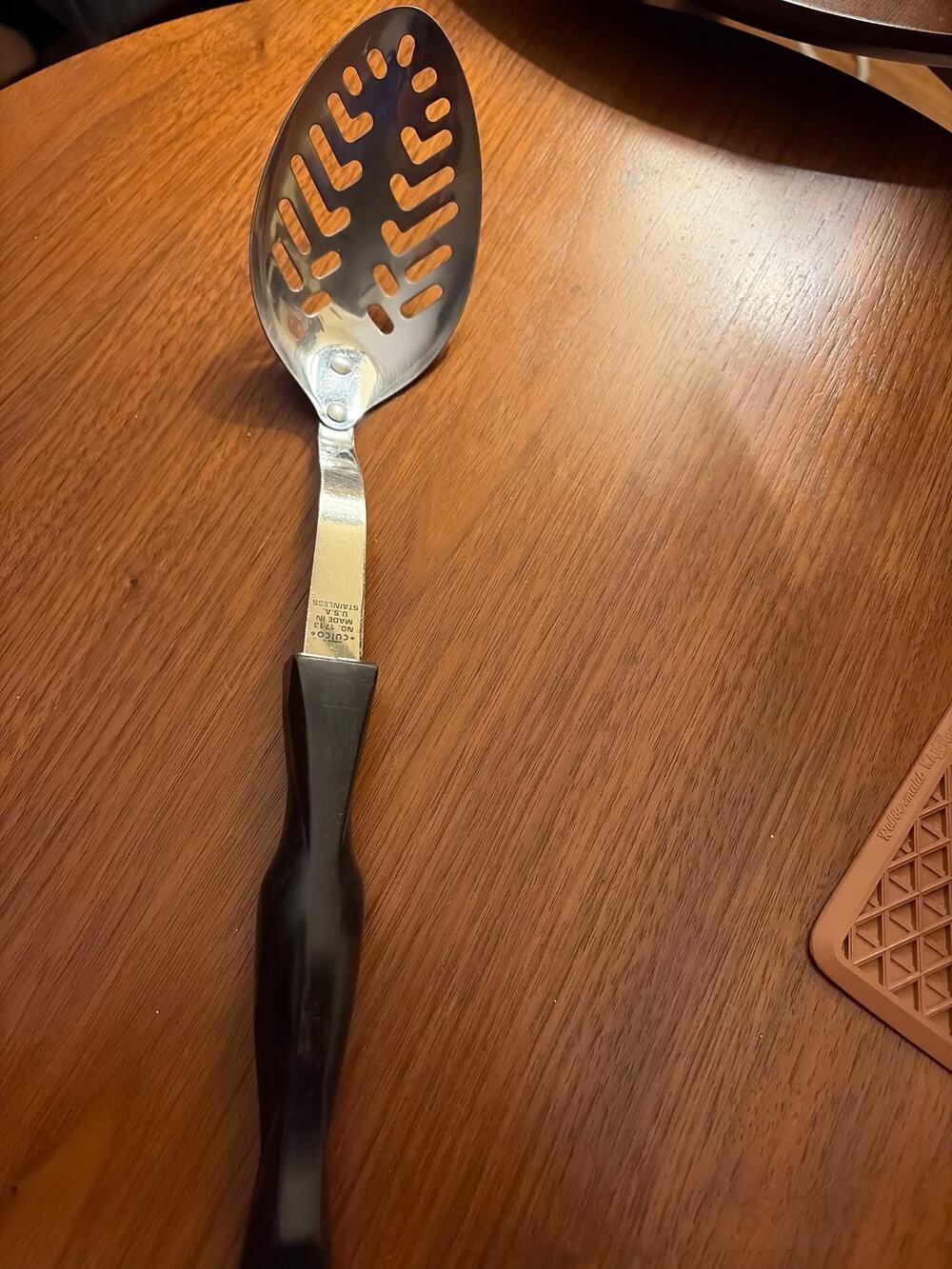 CUTCO Model 1713 Slotted Spoon with Classic Dark Brown Handle